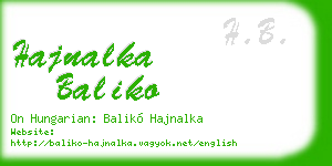 hajnalka baliko business card